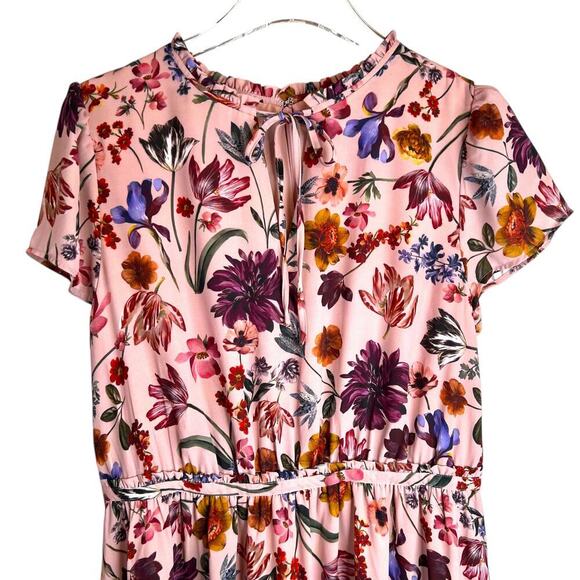 J. Crew Faye Dress  A-line Midi in Blush with Floral Print Women's Medium - Picture 6 of 15